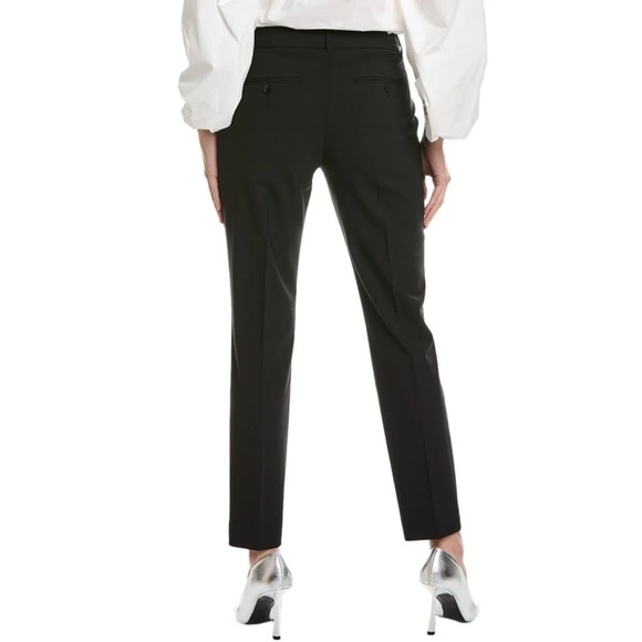 THEORY Testra Wool-Blend Pant Black Crop Length Belt Loops {$275 MSRP} Size 8 - Picture 2 of 9